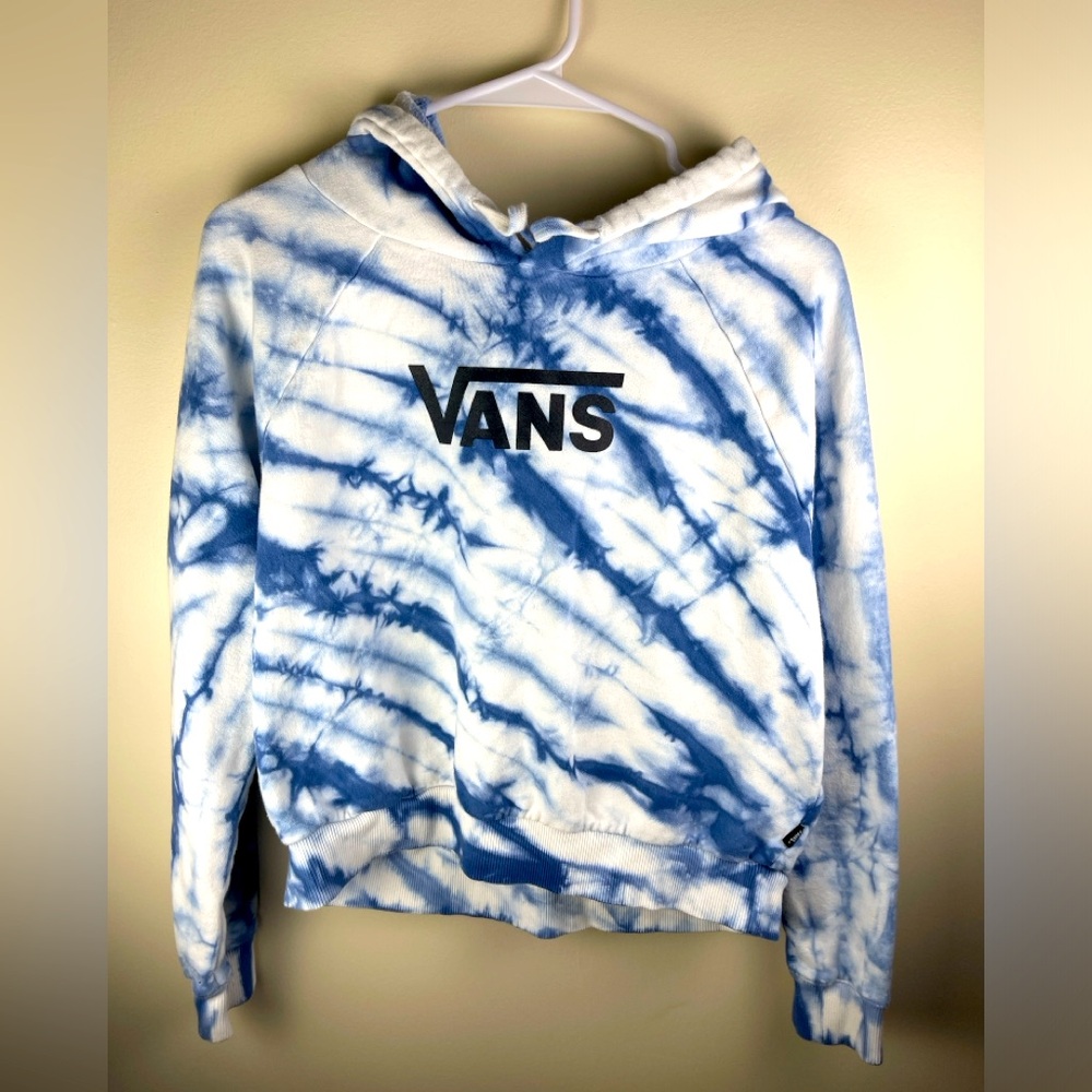 Vans Hoodie Sweater Pullover Blue White Tie Dye Unisex Small EUC